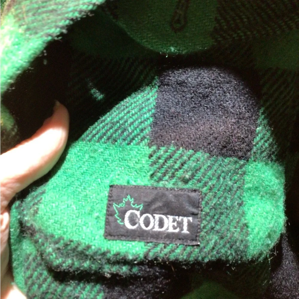 COOGI Black and Green CheckeredCanadian Wool Jacket